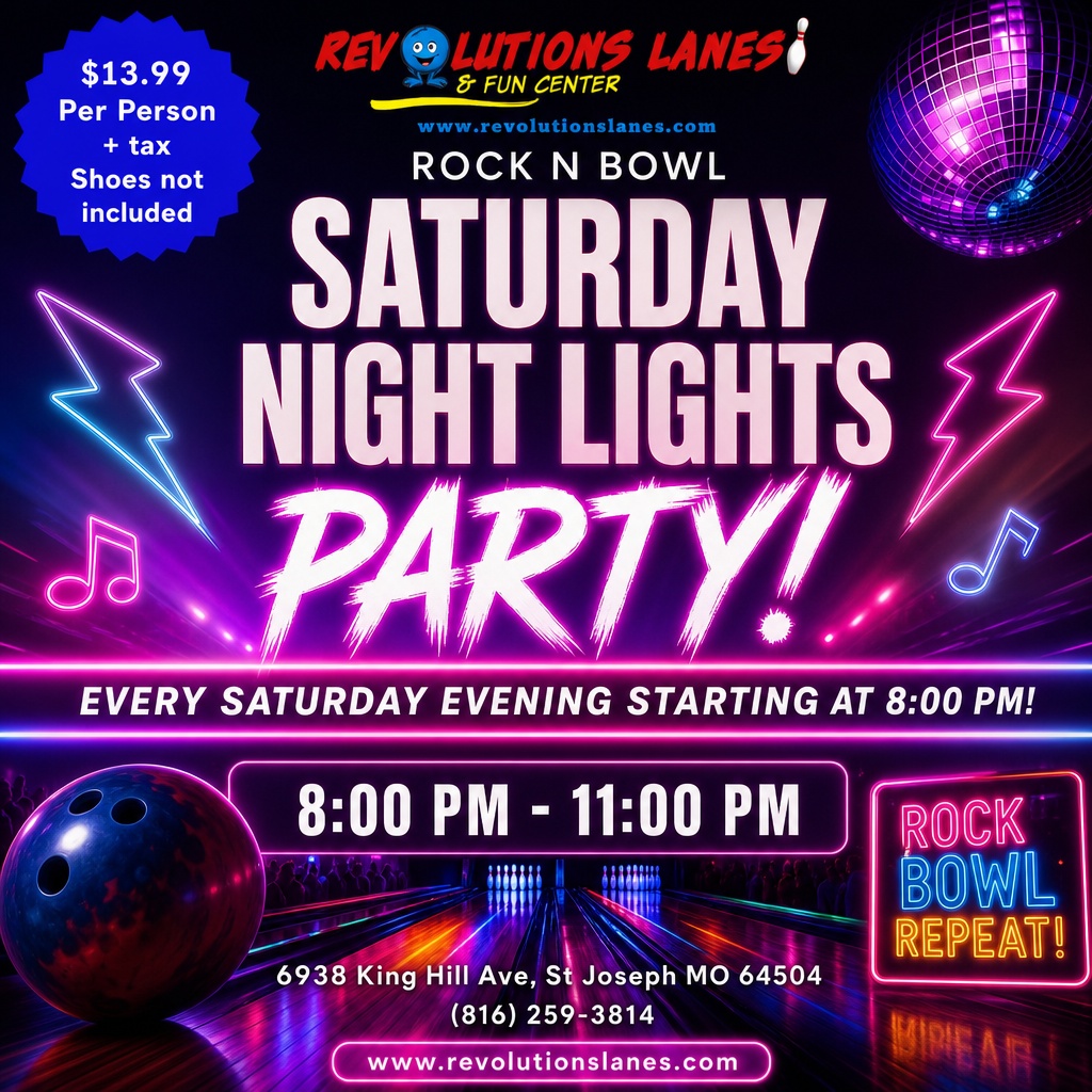 Rock'n'Bowl event details at Revolutions Lanes